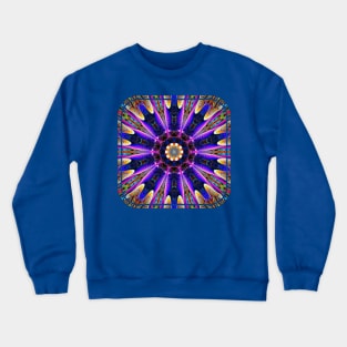 Bright Purple Pink and Blue Kaleidoscope Mandala Design Crewneck Sweatshirt